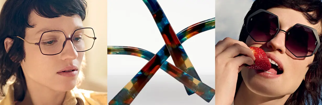 Kvinde der har forskellige briller på.