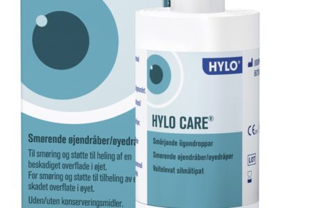 Hylo Care øjendråber fugter øjnen. God ved brug af kontaktlinser.