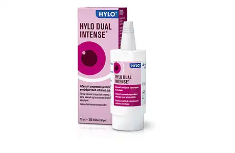 Æske med Hylo Dual Intense øjendråber